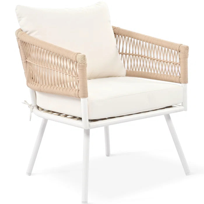 Teufel Outdoor Garden Balcony 4 Seater Sofa Set Braided and Rope-Beige