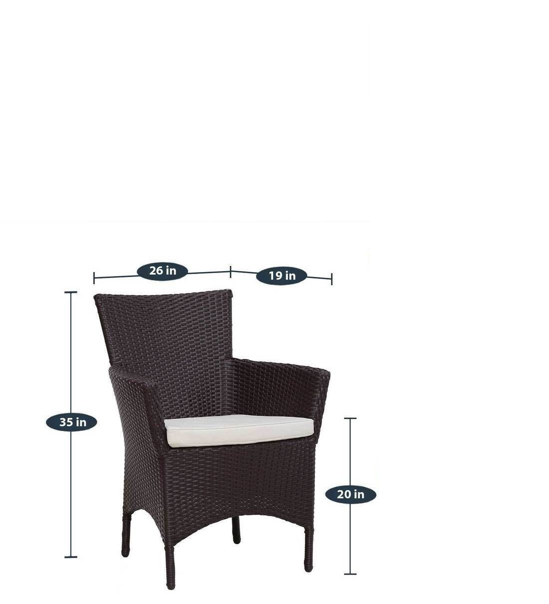 Veliz Outdoor Patio Set| Durable Garden Furniture-2 Chairs + 1 Table Dark Brown