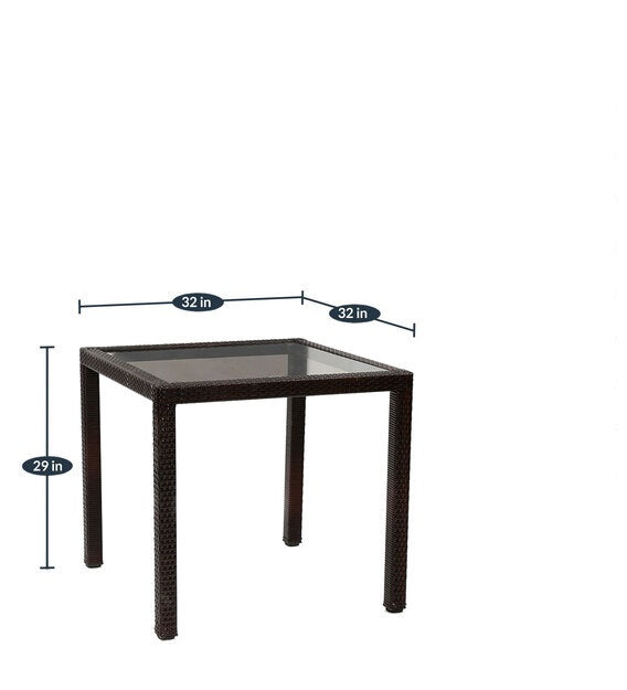 Vilchez Outdoor Patio Set| Durable Garden Furniture-4 Chairs + 1 Table Brown