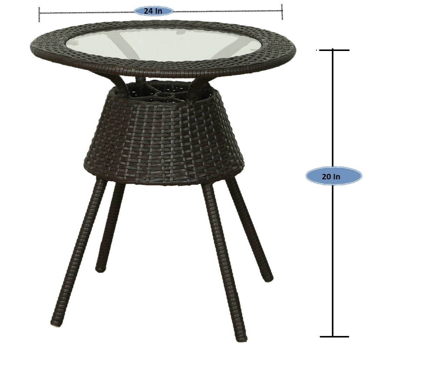 Yepes Outdoor Patio Set| Durable Garden Furniture-2 Chairs + 1 Table Brown