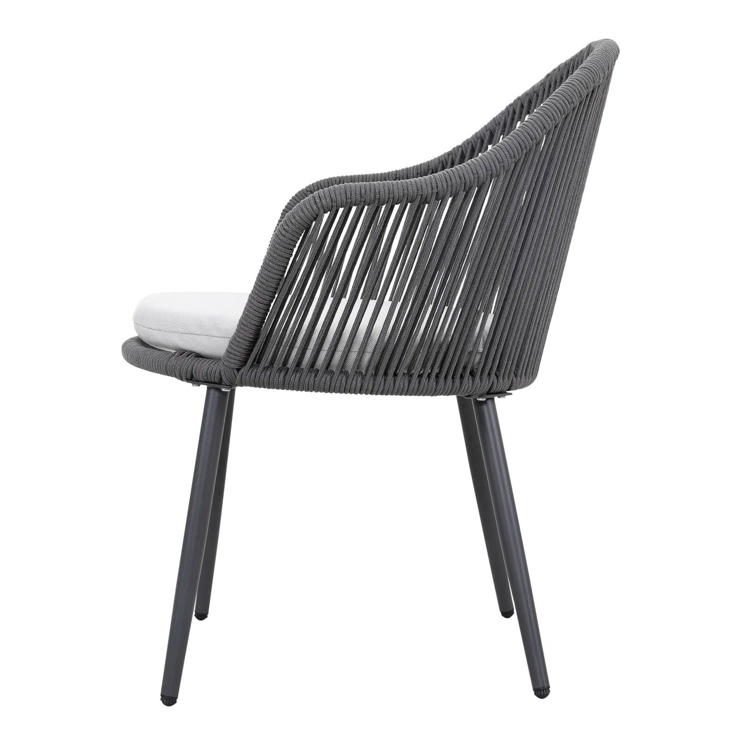Celia Outdoor Patio Set| Durable Garden Furniture-2 Chairs + 1 Table Grey Braided & Rope