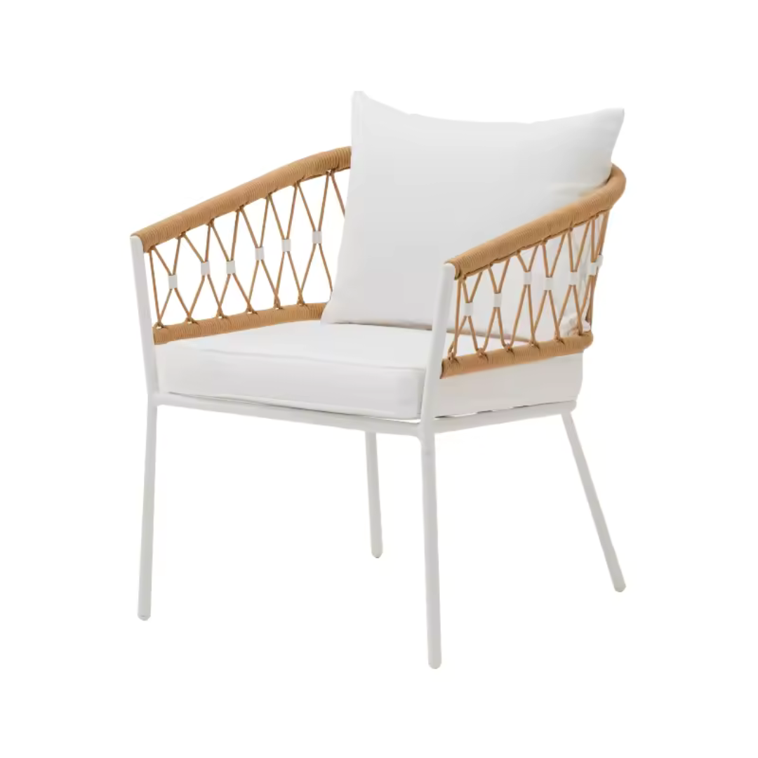 Adamo Outdoor Patio Set| Durable Garden Furniture-2 Chairs + 1 Table Honey Braided & Rope