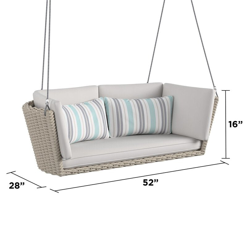 Géroux Double Seater Hanging Swing| Without Stand For Outdoor (Natural)