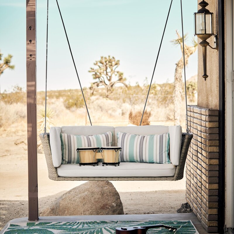 Géroux Double Seater Hanging Swing| Without Stand For Outdoor (Natural)
