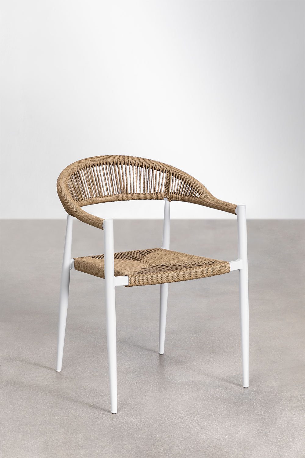 Perla Outdoor Patio Set| Durable Garden Furniture-2 Chairs + 1 Table Dark Tan Braided & Rope