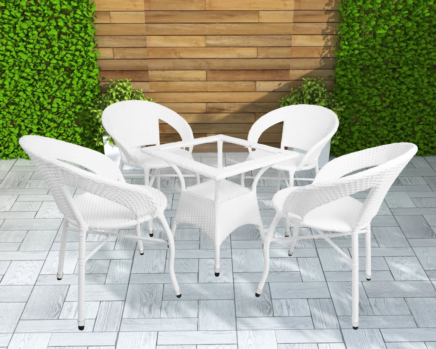 Frias Outdoor Patio Set| Durable Garden Furniture-4 Chairs + 1 Table