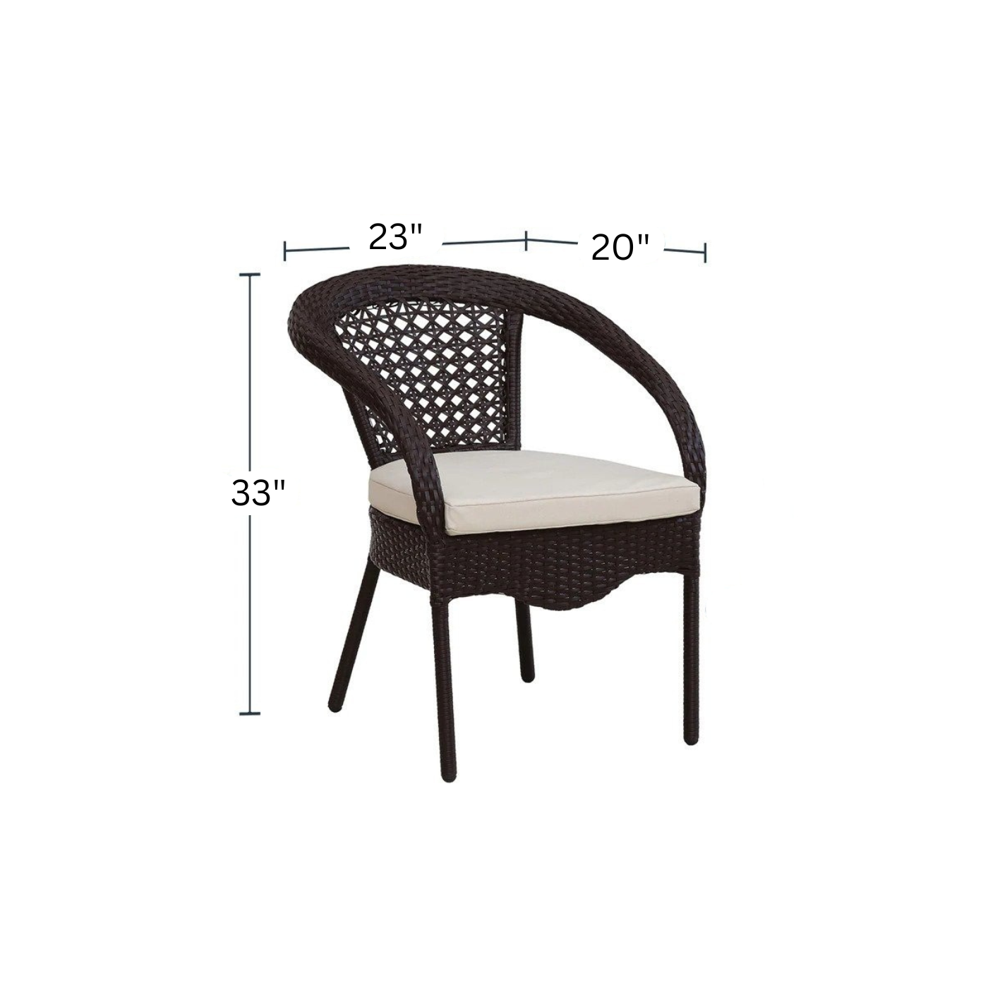 Galano Outdoor Patio Set| Durable Garden Furniture-4 Chairs + 1 Table Brown