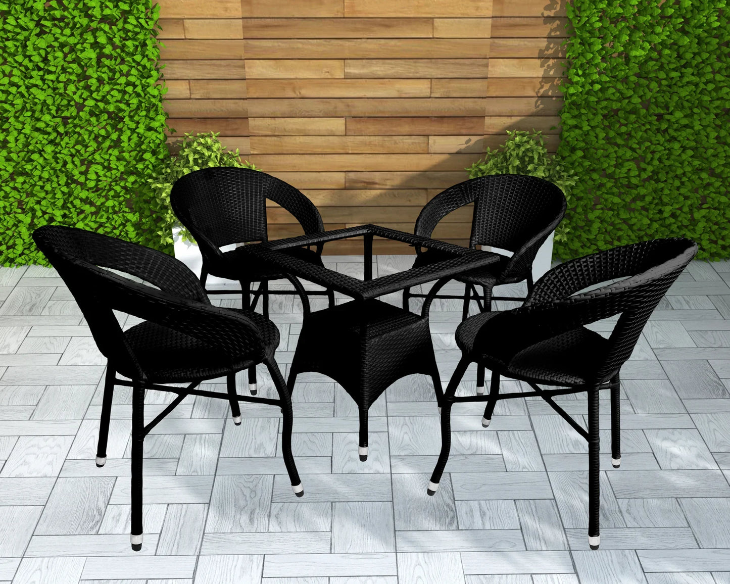 Frias Outdoor Patio Set| Durable Garden Furniture-4 Chairs + 1 Table