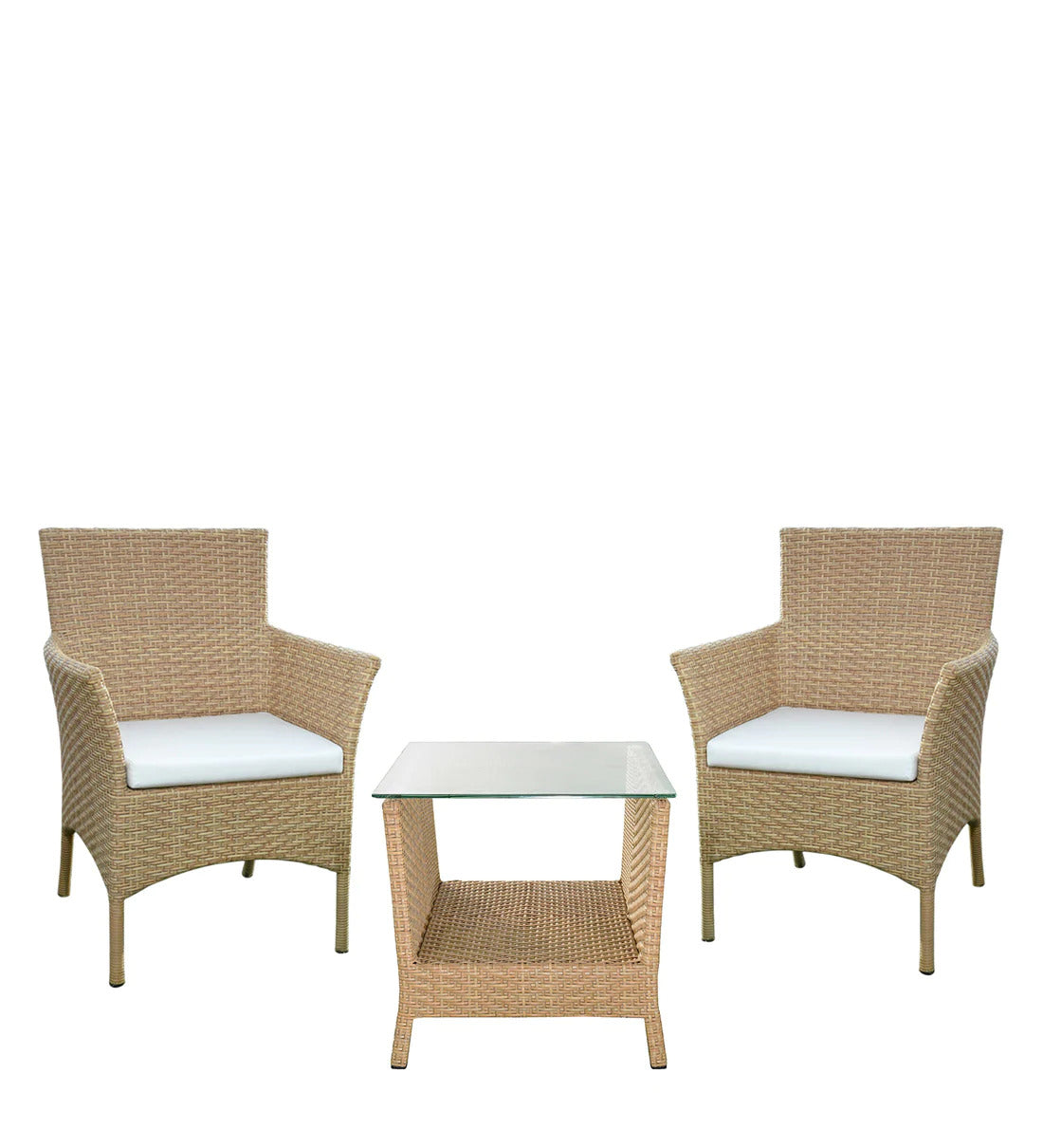 Sosimo Outdoor Patio Set| Durable Garden Furniture-2 Chairs + 1 Table Honey