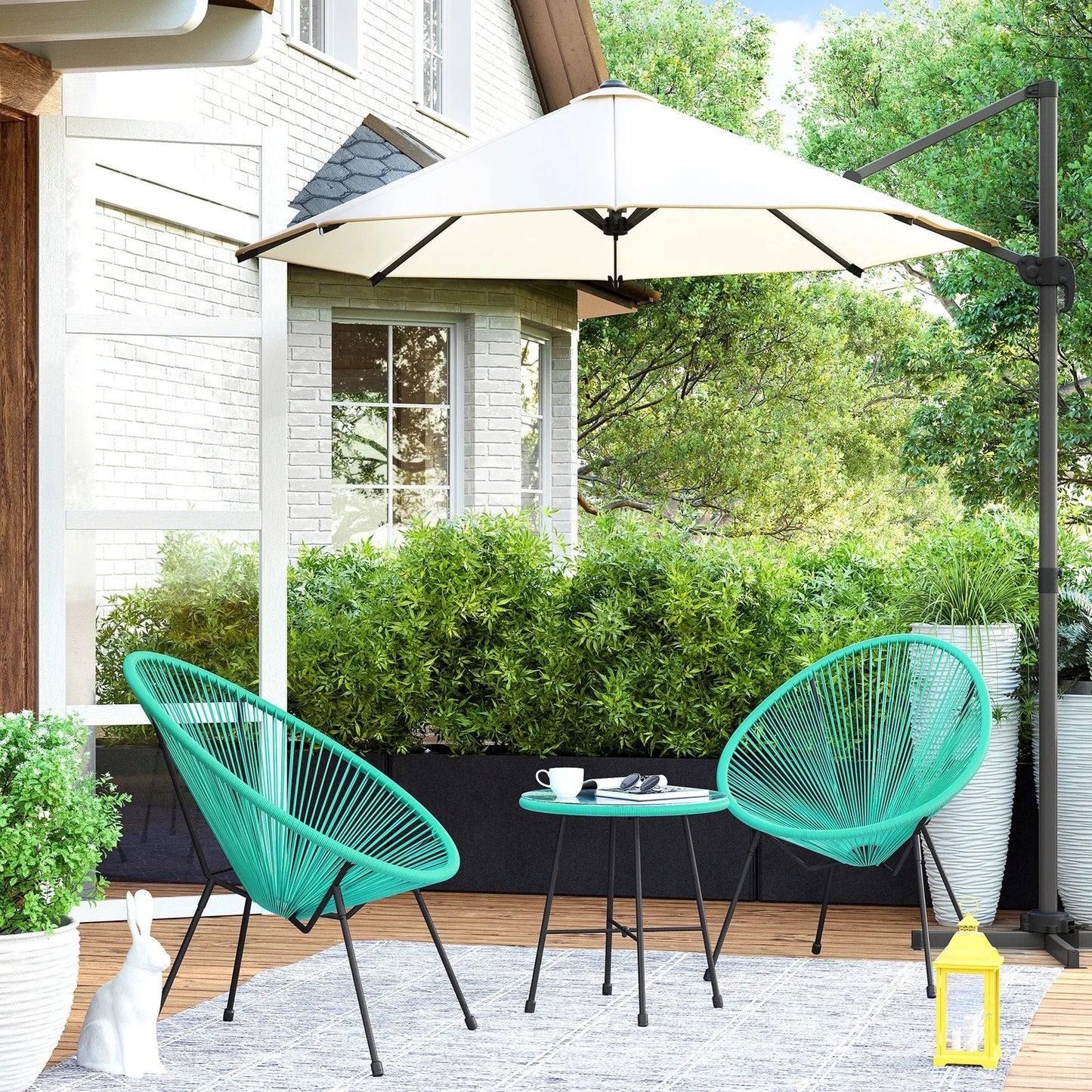 Marcela Outdoor Patio Set| Durable Garden Furniture-2 Chairs + 1 Table Blue