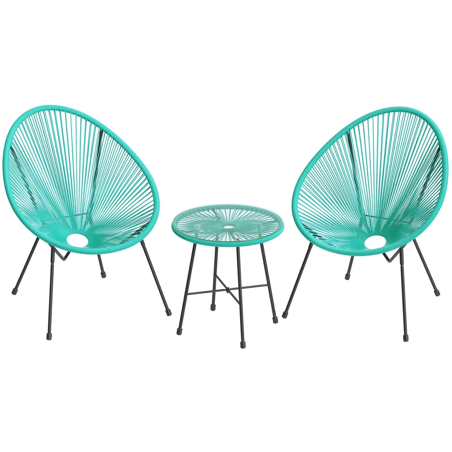 Marcela Outdoor Patio Set| Durable Garden Furniture-2 Chairs + 1 Table Blue