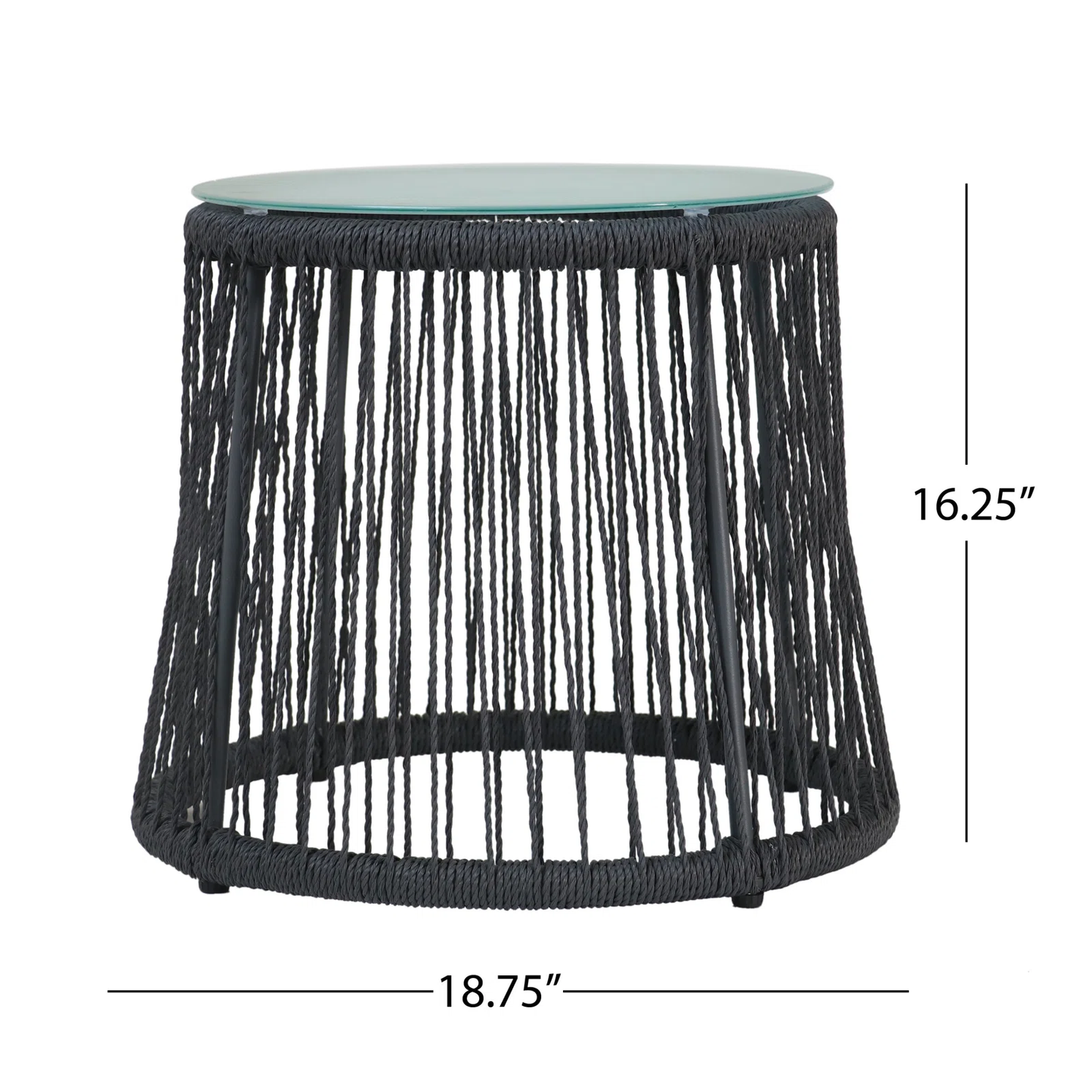 Vallez Outdoor Patio Set| Durable Garden Furniture-2 Chairs + 1 Table Grey Braided & Rope