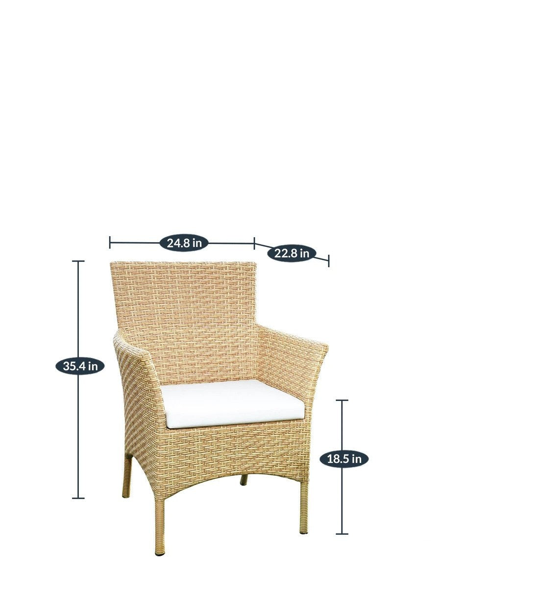 Sosimo Outdoor Patio Set| Durable Garden Furniture-2 Chairs + 1 Table Honey