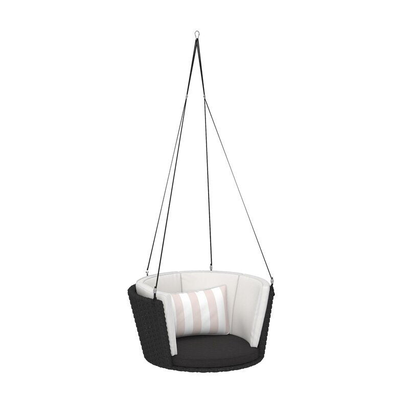Clem Single Seater Hanging Swing| Without Stand For Outdoor (Black)