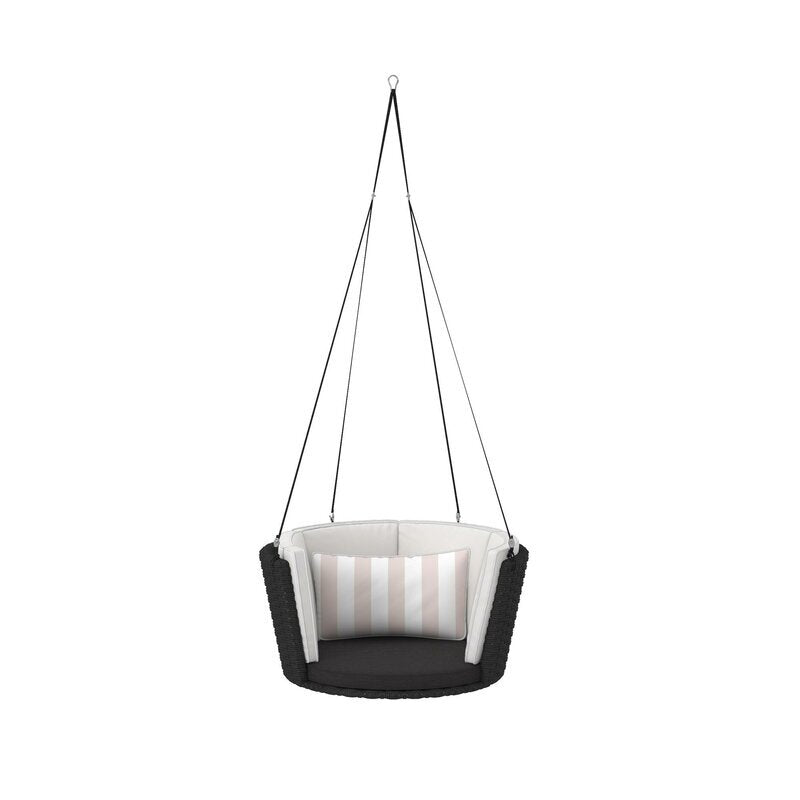 Clem Single Seater Hanging Swing| Without Stand For Outdoor (Black)