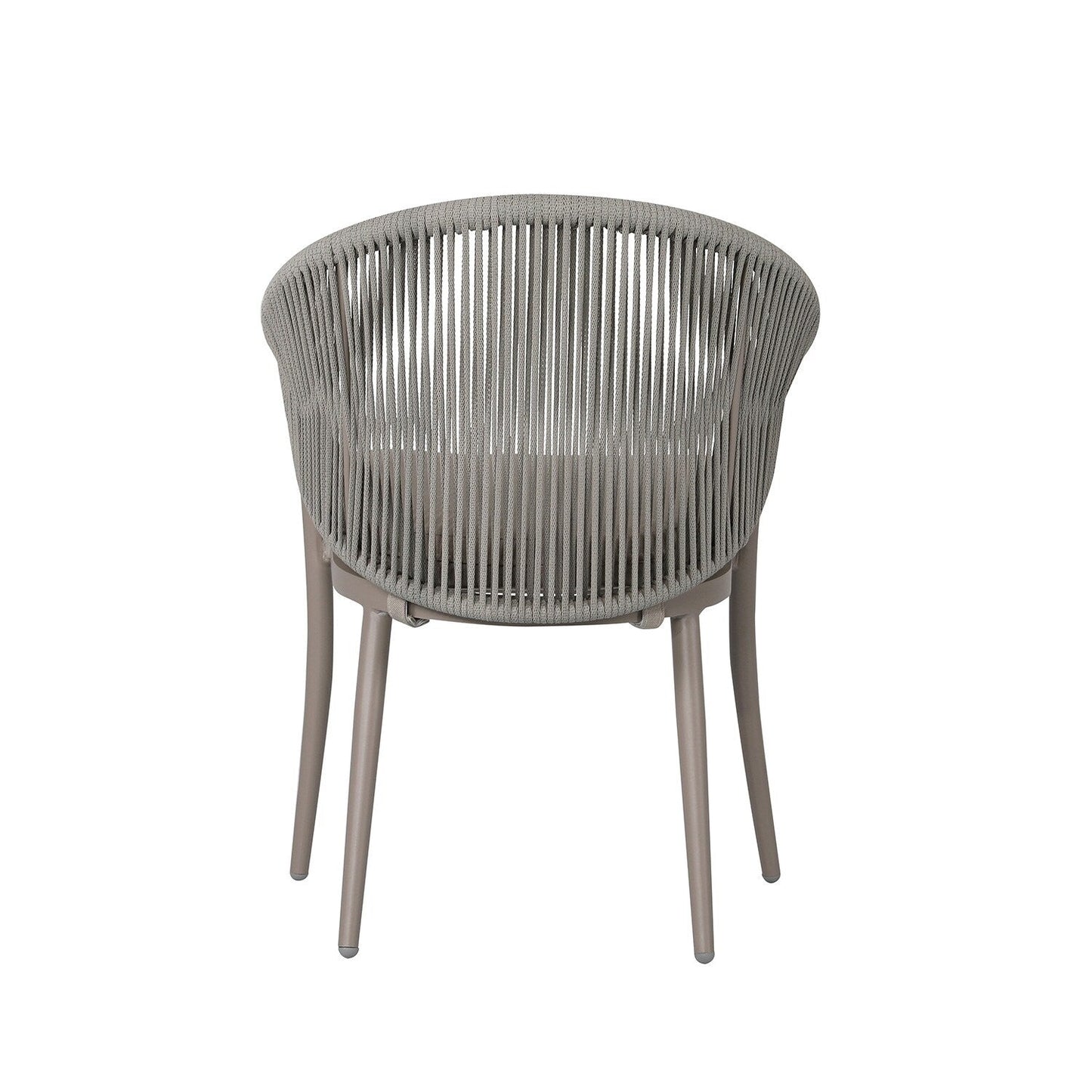 Alita Outdoor Patio Set| Durable Garden Furniture-2 Chairs + 1 Table Grey Braided & Rope