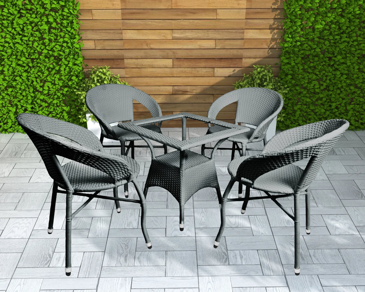 Frias Outdoor Patio Set| Durable Garden Furniture-4 Chairs + 1 Table