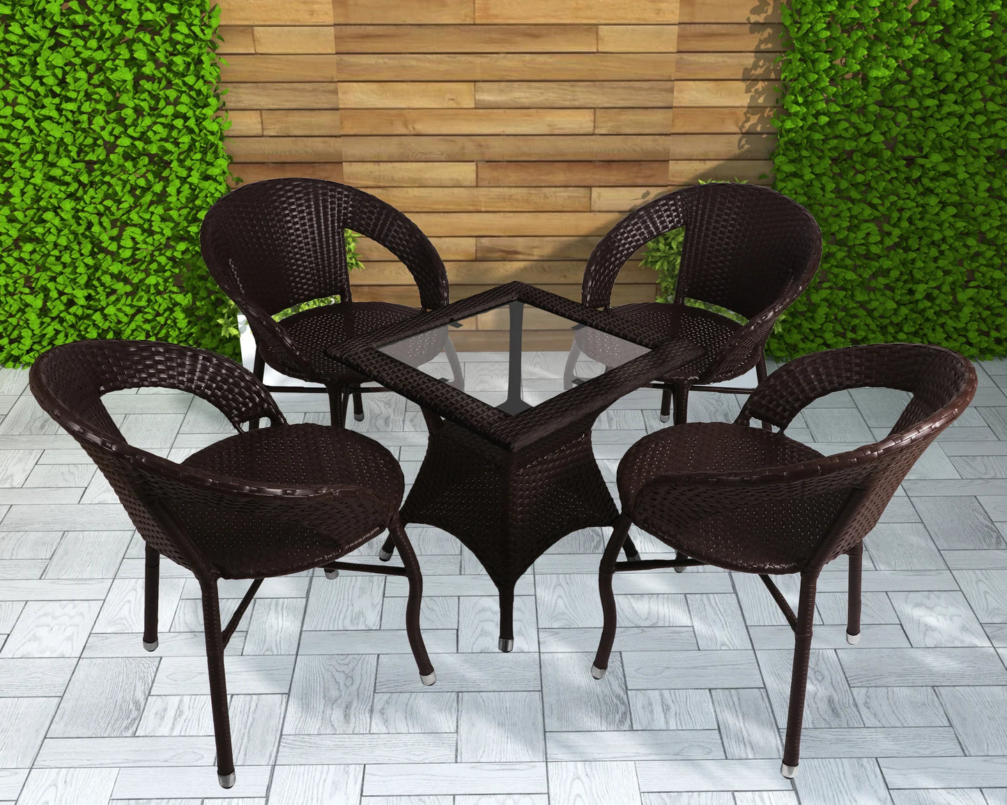 Frias Outdoor Patio Set| Durable Garden Furniture-4 Chairs + 1 Table