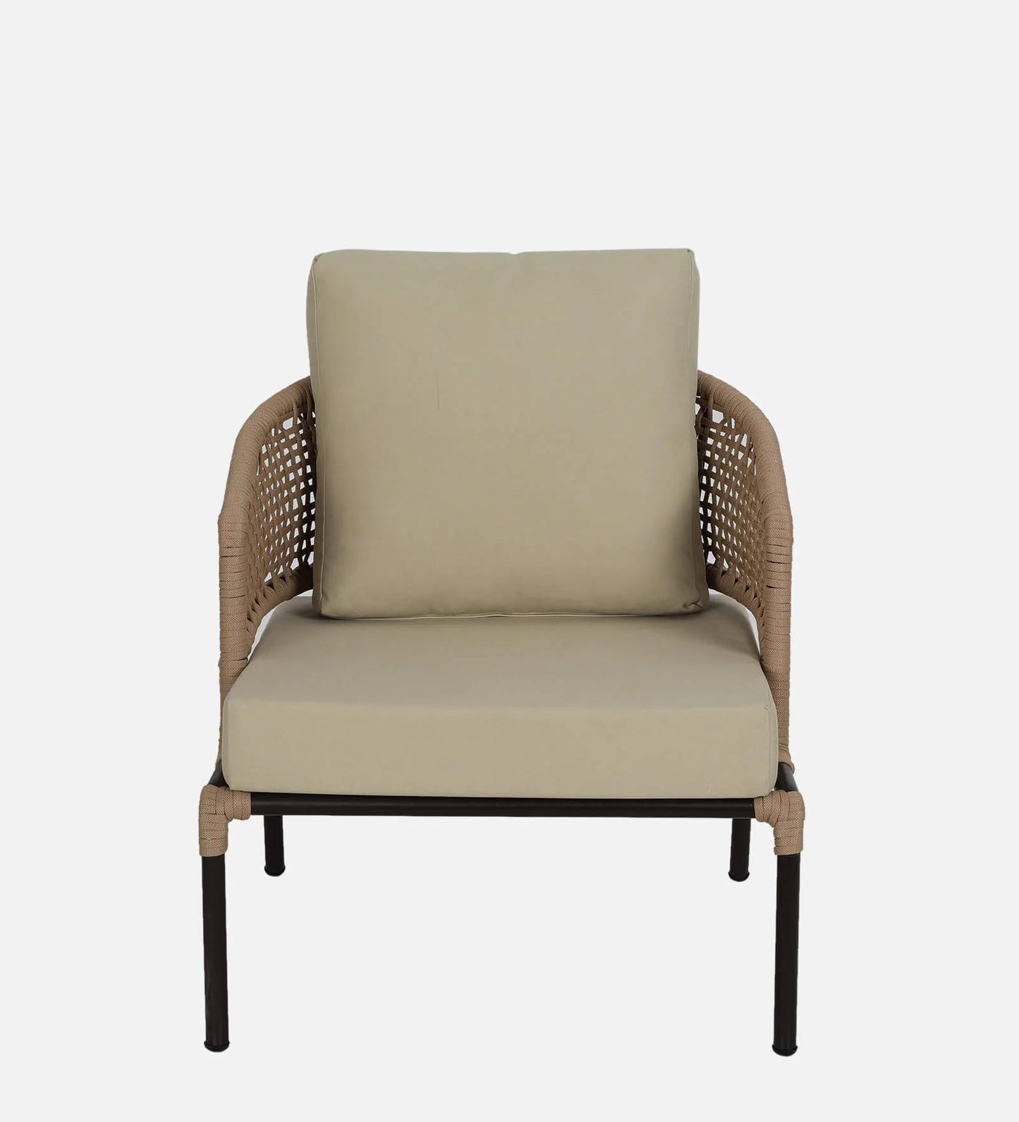 Merten Outdoor Garden Balcony 4 Seater Sofa Set Braided and Rope-Natural