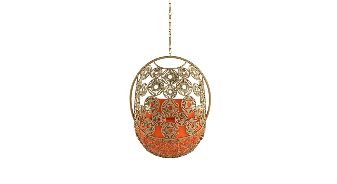 Melvin Single Seater Hanging Swing| Without Stand For Outdoor (Honey)