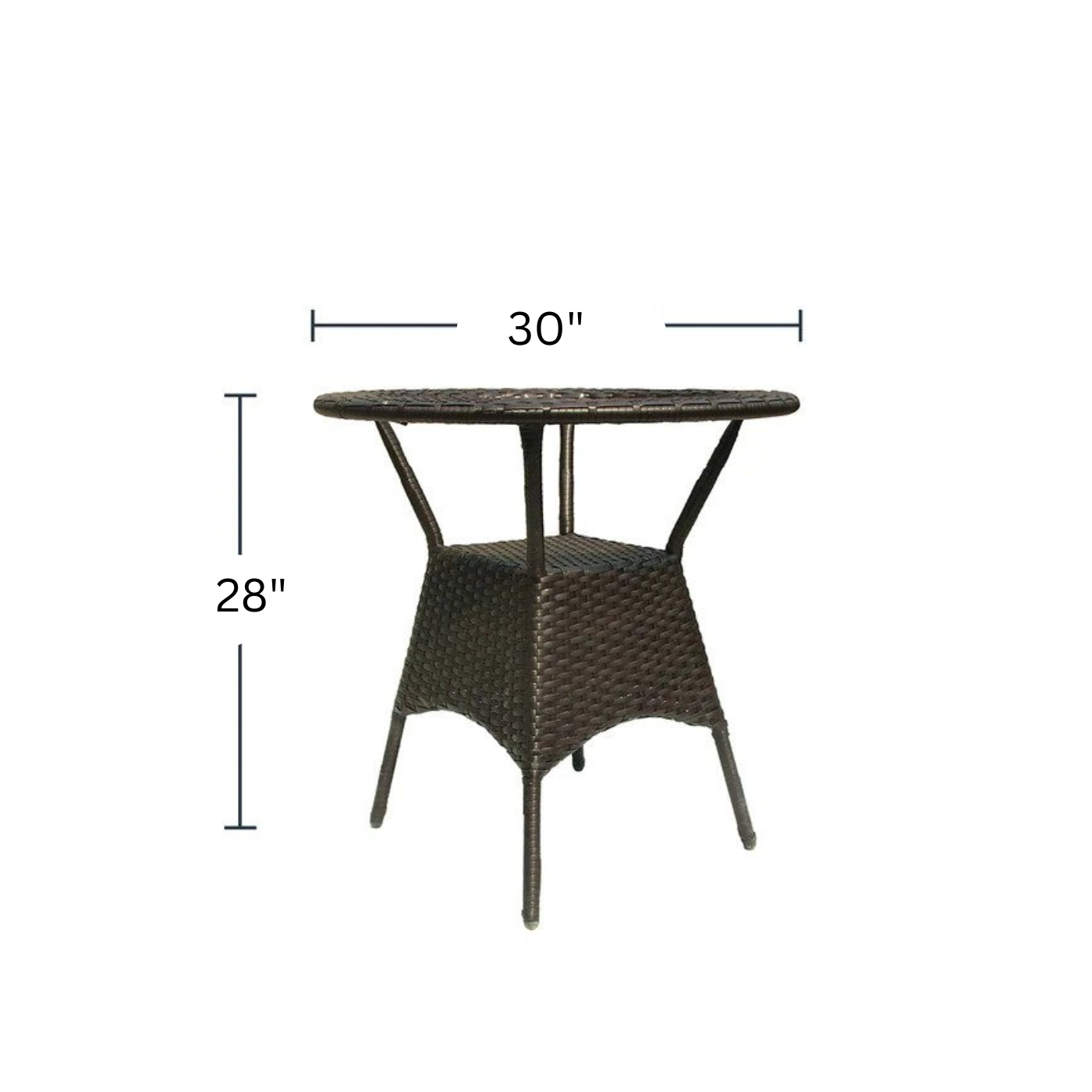 Vidrio Outdoor Patio Set| Durable Garden Furniture-4 Chairs + 1 Table Brown