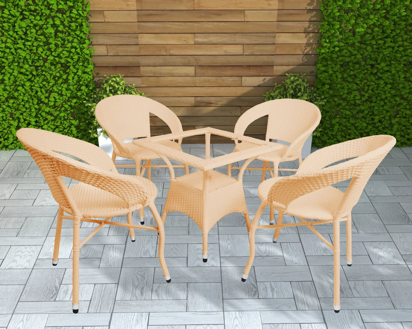 Frias Outdoor Patio Set| Durable Garden Furniture-4 Chairs + 1 Table