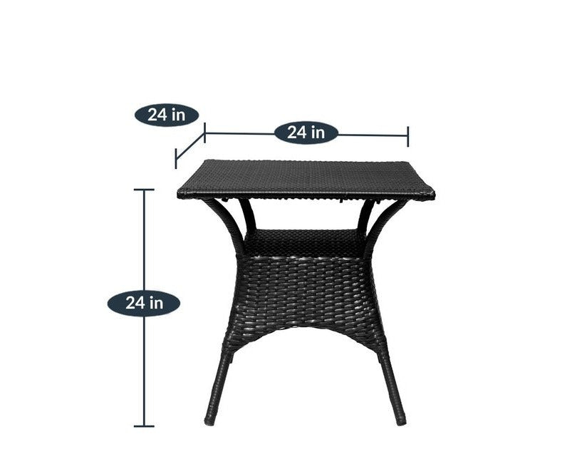 Dimas Outdoor Patio Set| Durable Garden Furniture-4 Chairs + 1 Table Black