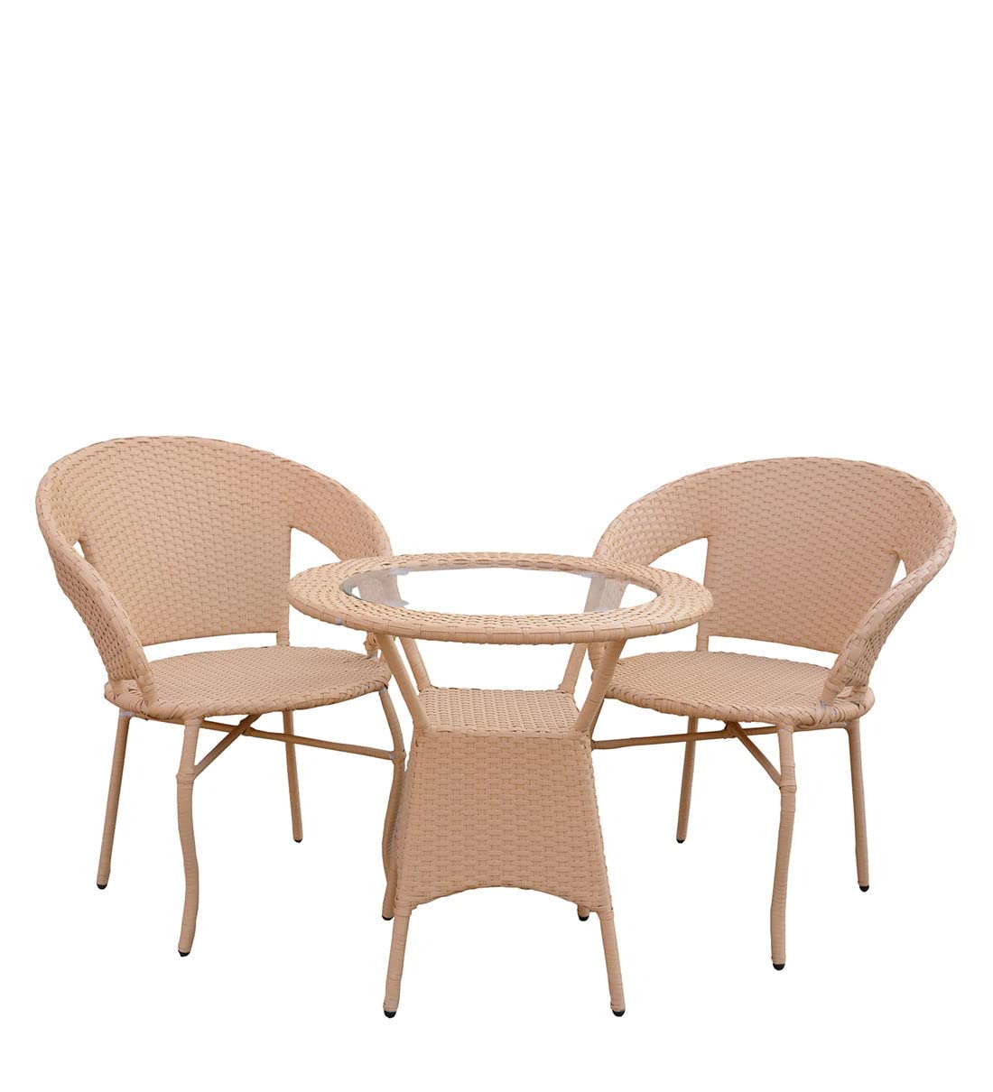 Berl Outdoor Patio Set| Durable Garden Furniture-2 Chairs + 1 Table Light Brown