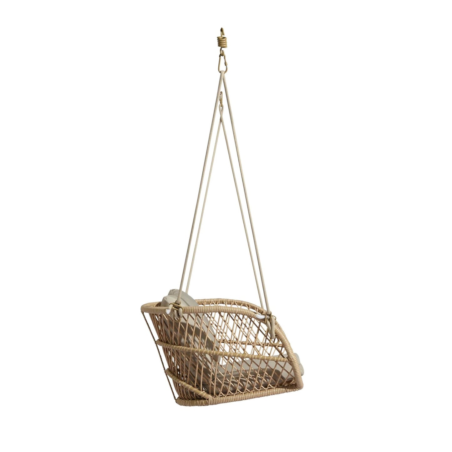 Waldo Single Seater Hanging Swing| Without Stand For Outdoor (Beige)