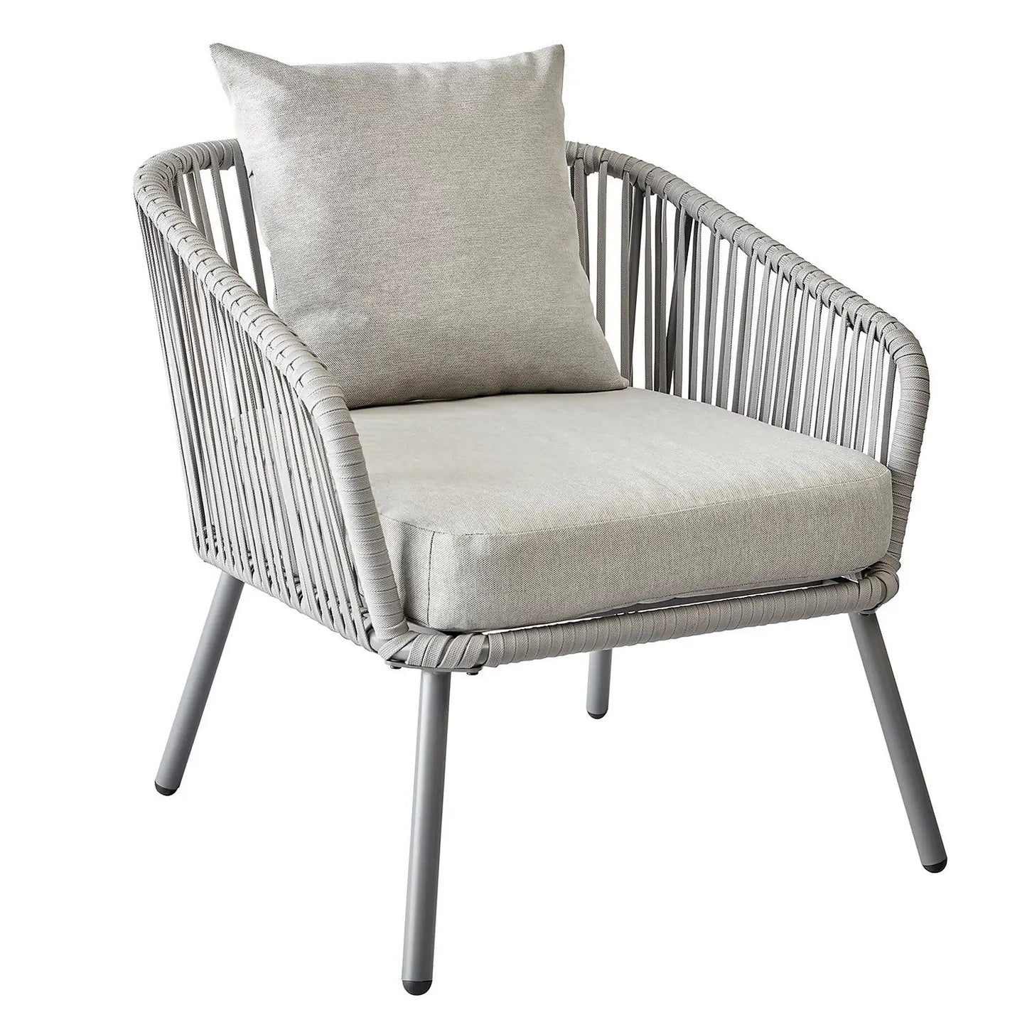 Balci Outdoor Garden Balcony 5 Seater Sofa Set- Grey Braided and Rope