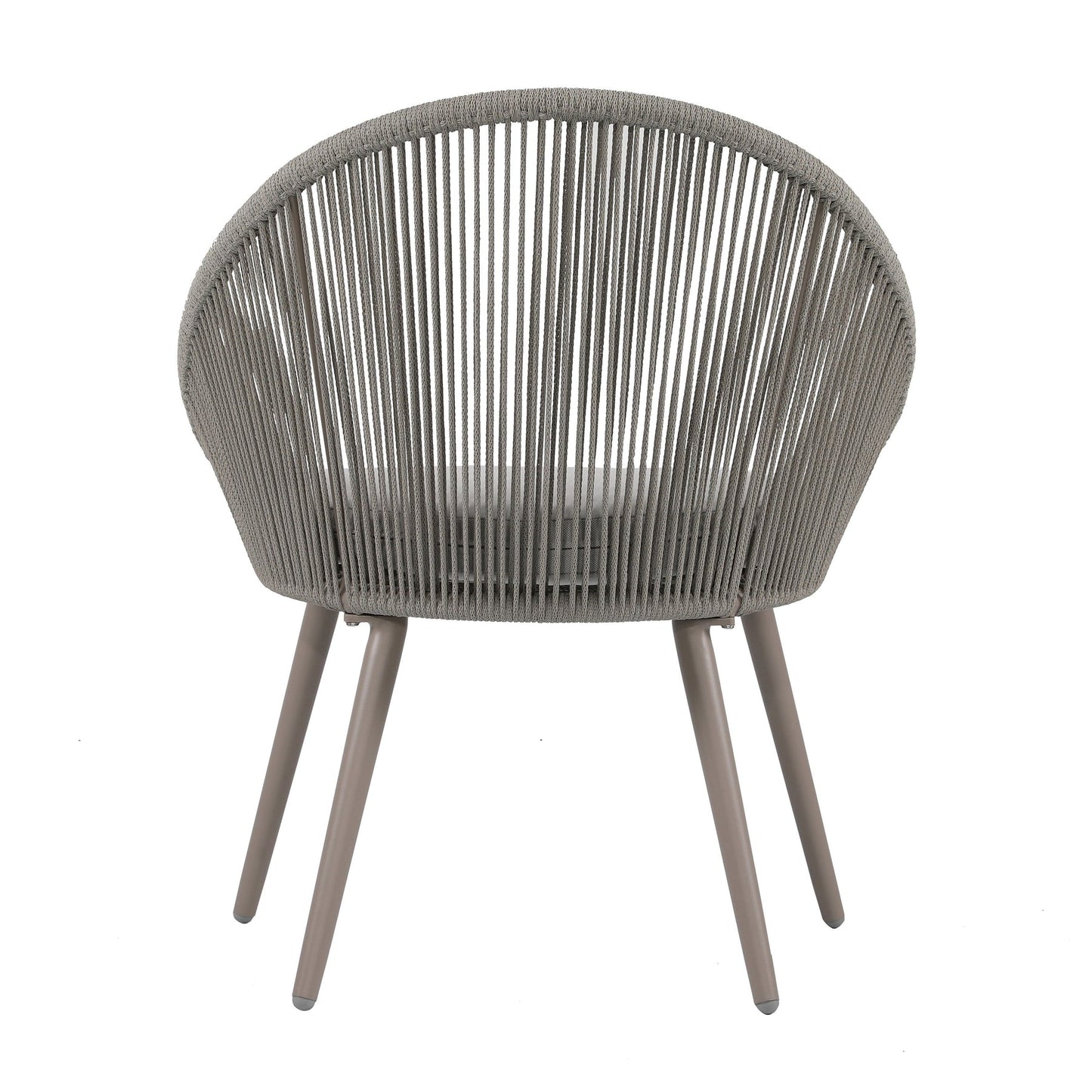 Perlita Outdoor Patio Set| Durable Garden Furniture-2 Chairs + 1 Table Grey Braided & Rope