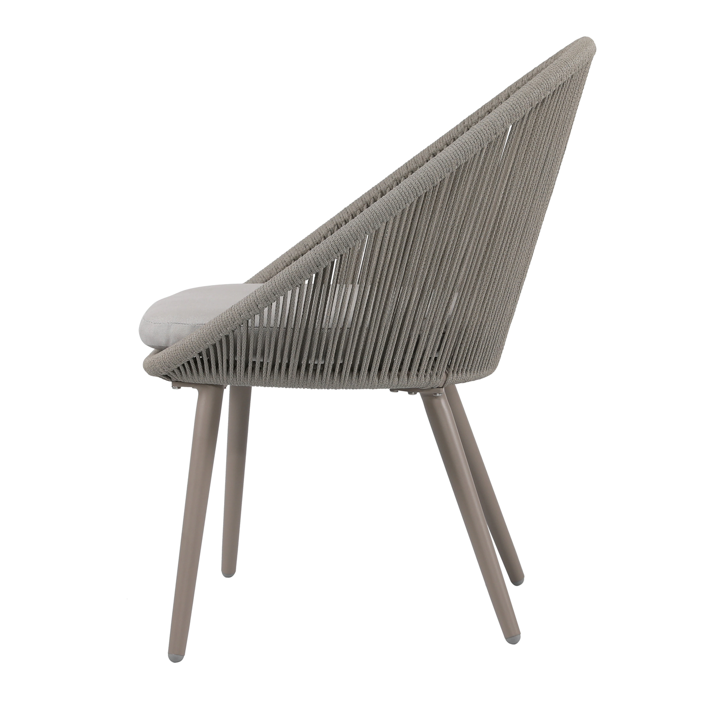 Perlita Outdoor Patio Set| Durable Garden Furniture-2 Chairs + 1 Table Grey Braided & Rope