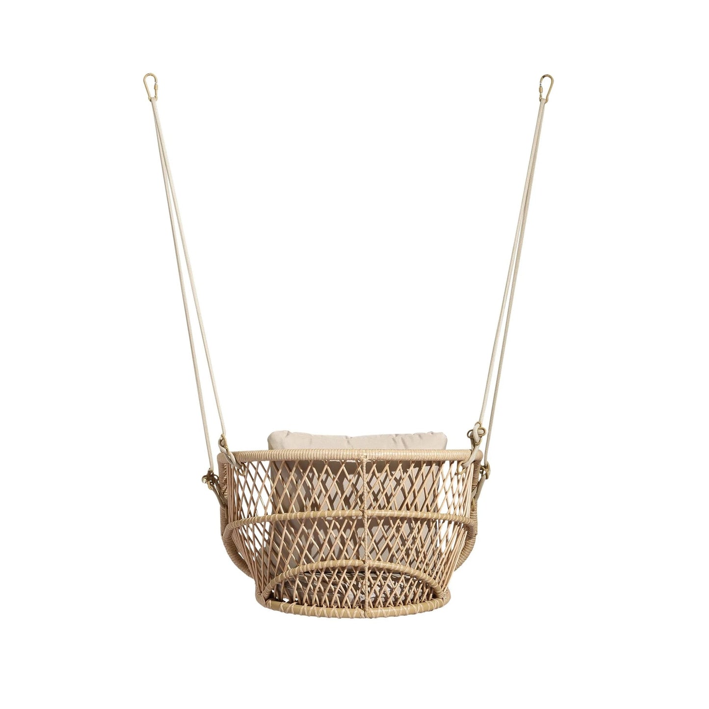 Waldo Single Seater Hanging Swing| Without Stand For Outdoor (Beige)