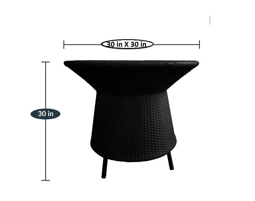 Curro Outdoor Patio Set| Durable Garden Furniture-4 Chairs + 1 Table Black