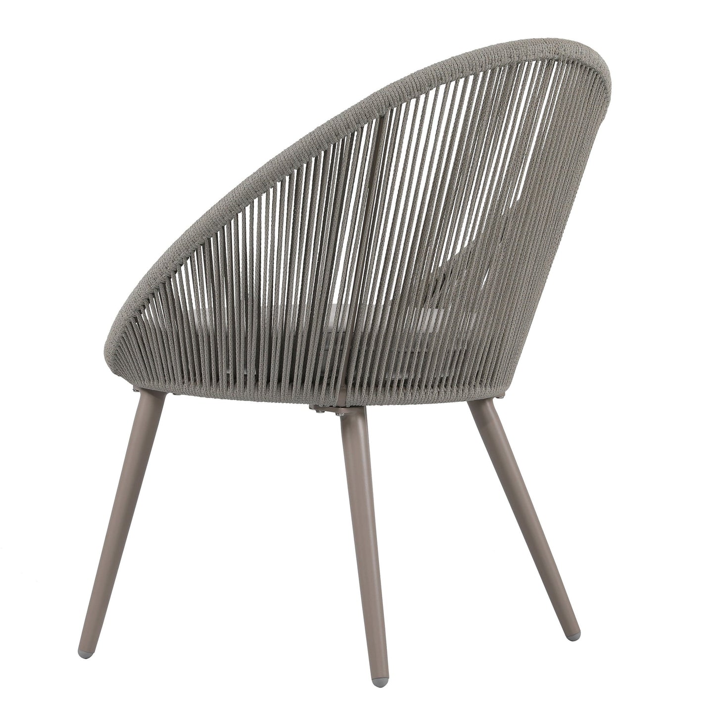 Perlita Outdoor Patio Set| Durable Garden Furniture-2 Chairs + 1 Table Grey Braided & Rope