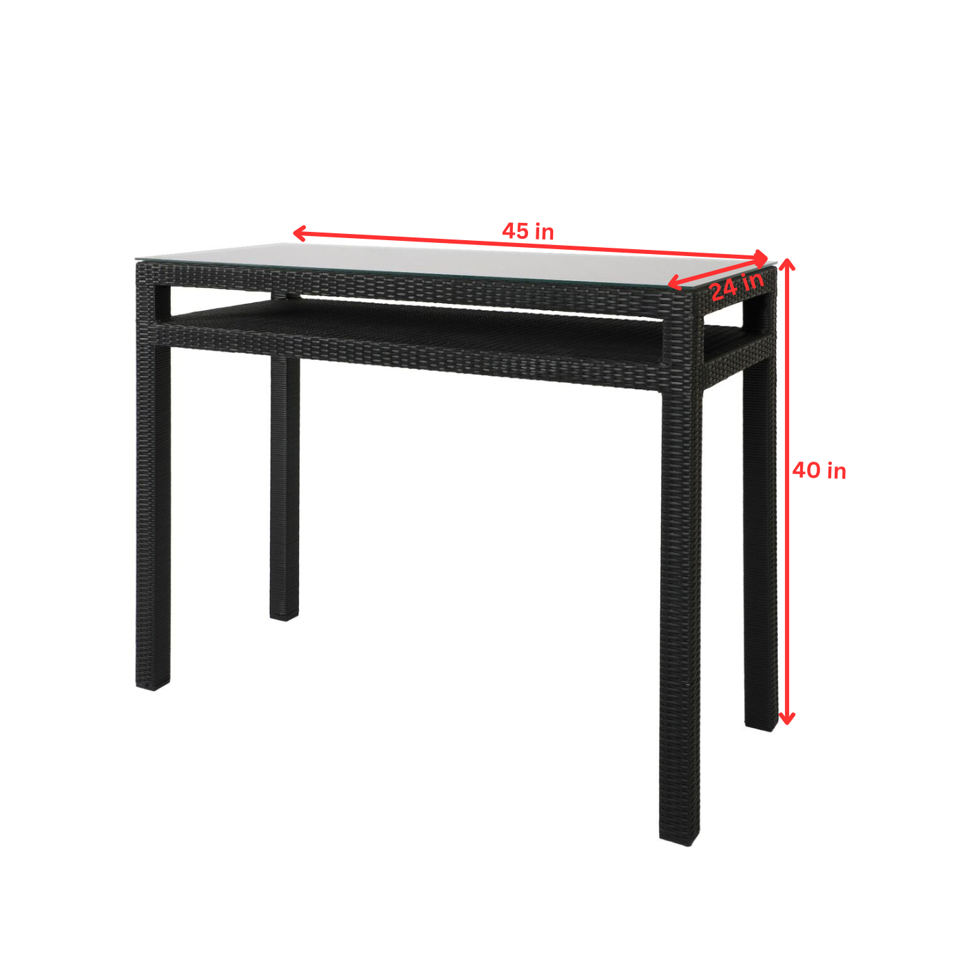 Ren Outdoor Bar Set| Durable Garden Furniture-2 Chairs + 1 Table Black