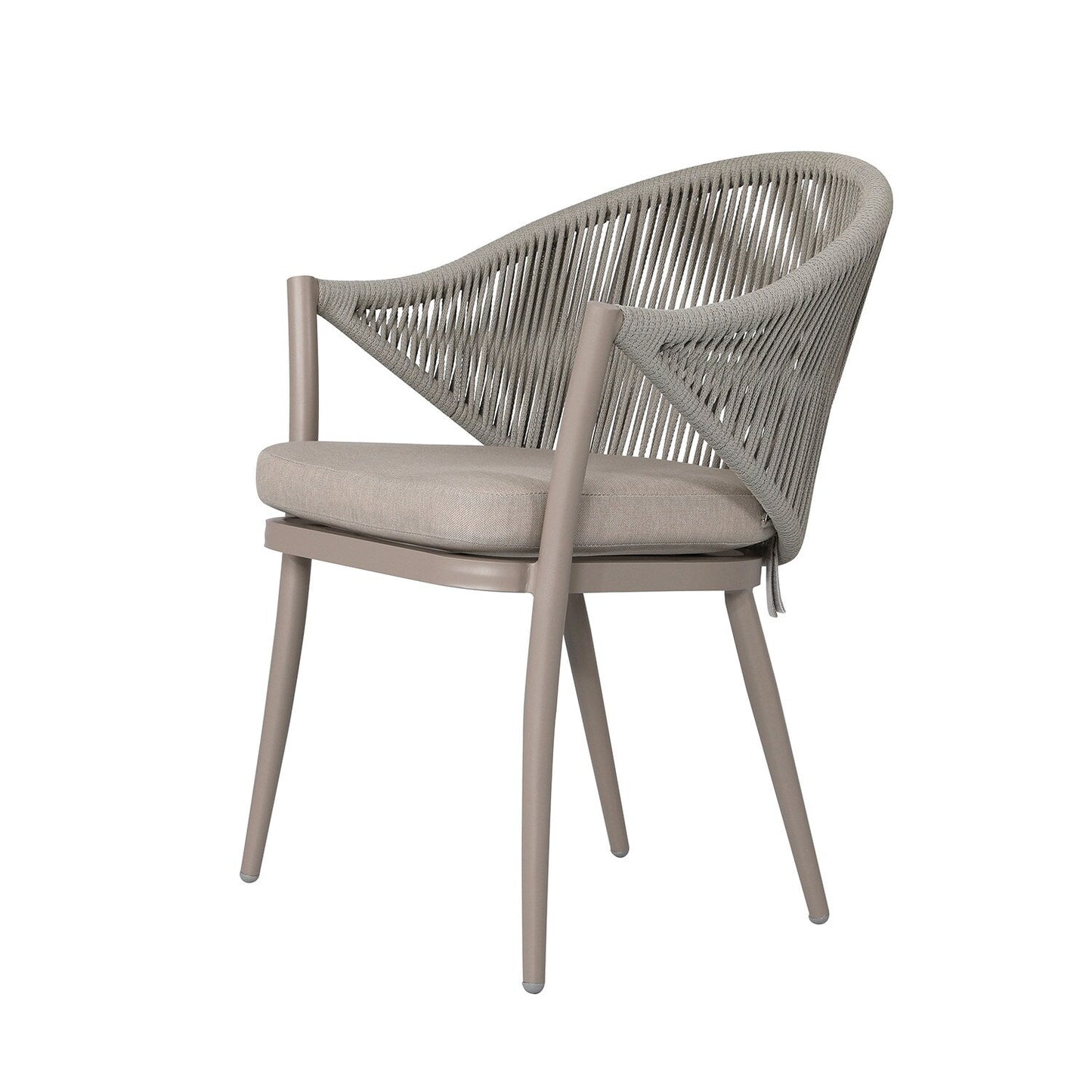 Alita Outdoor Patio Set| Durable Garden Furniture-2 Chairs + 1 Table Grey Braided & Rope