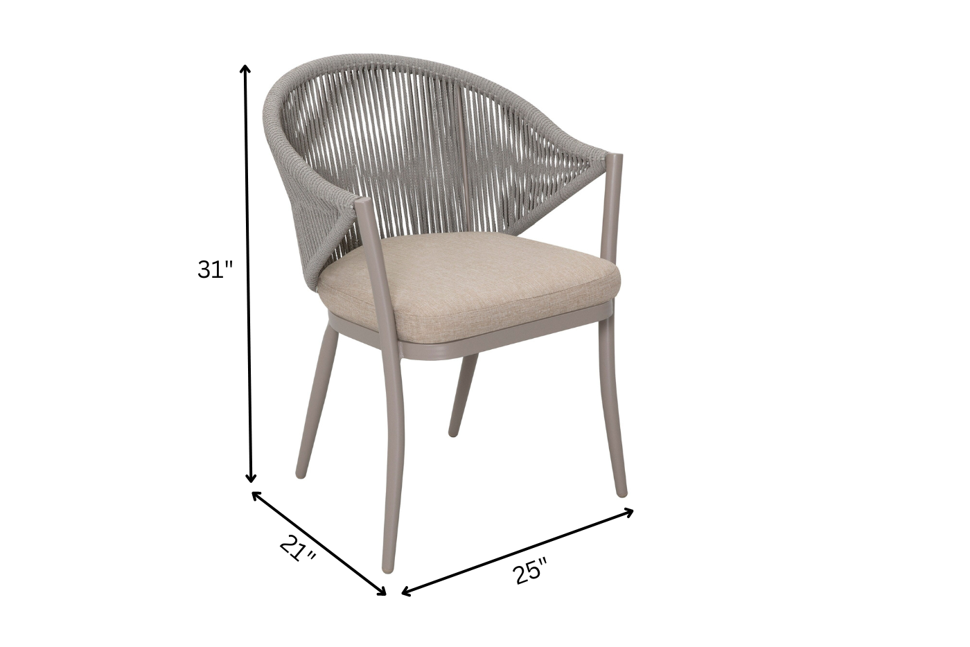 Alita Outdoor Patio Set| Durable Garden Furniture-2 Chairs + 1 Table Grey Braided & Rope