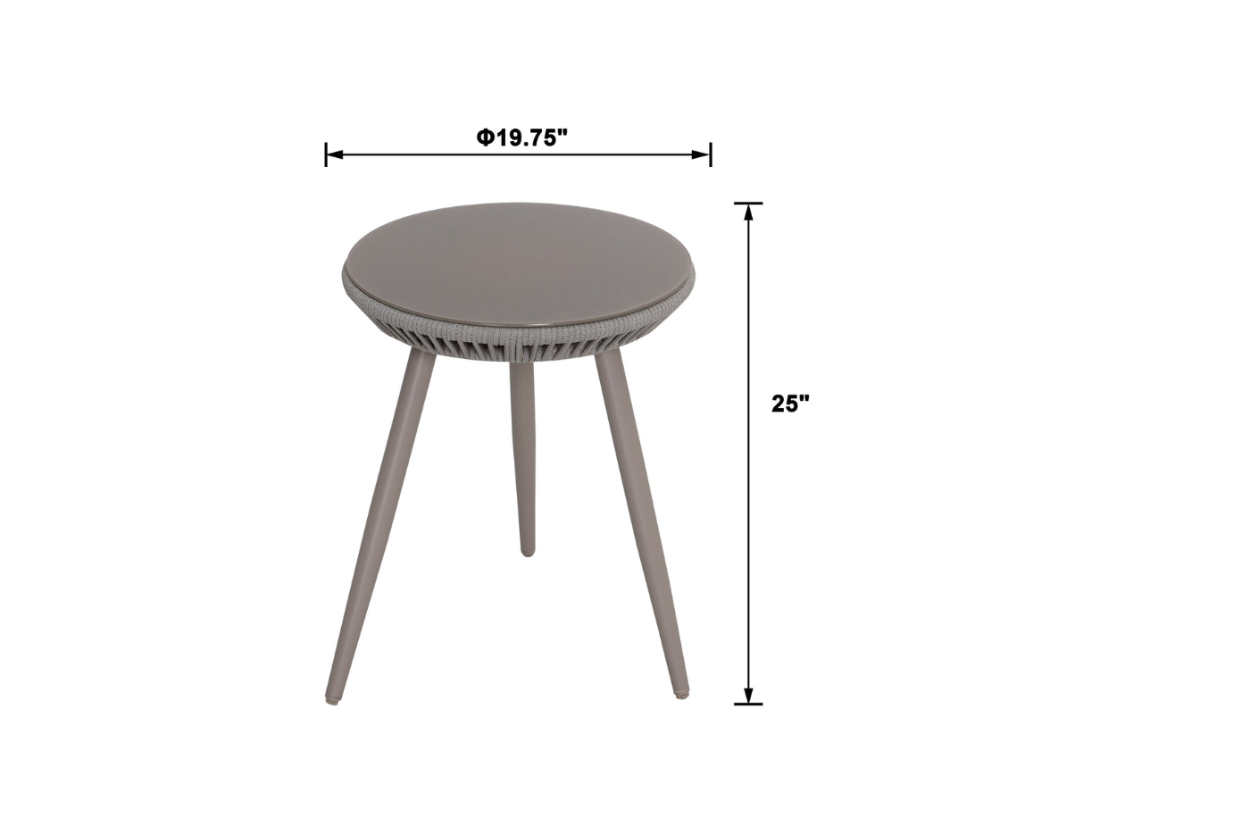 Alita Outdoor Patio Set| Durable Garden Furniture-2 Chairs + 1 Table Grey Braided & Rope
