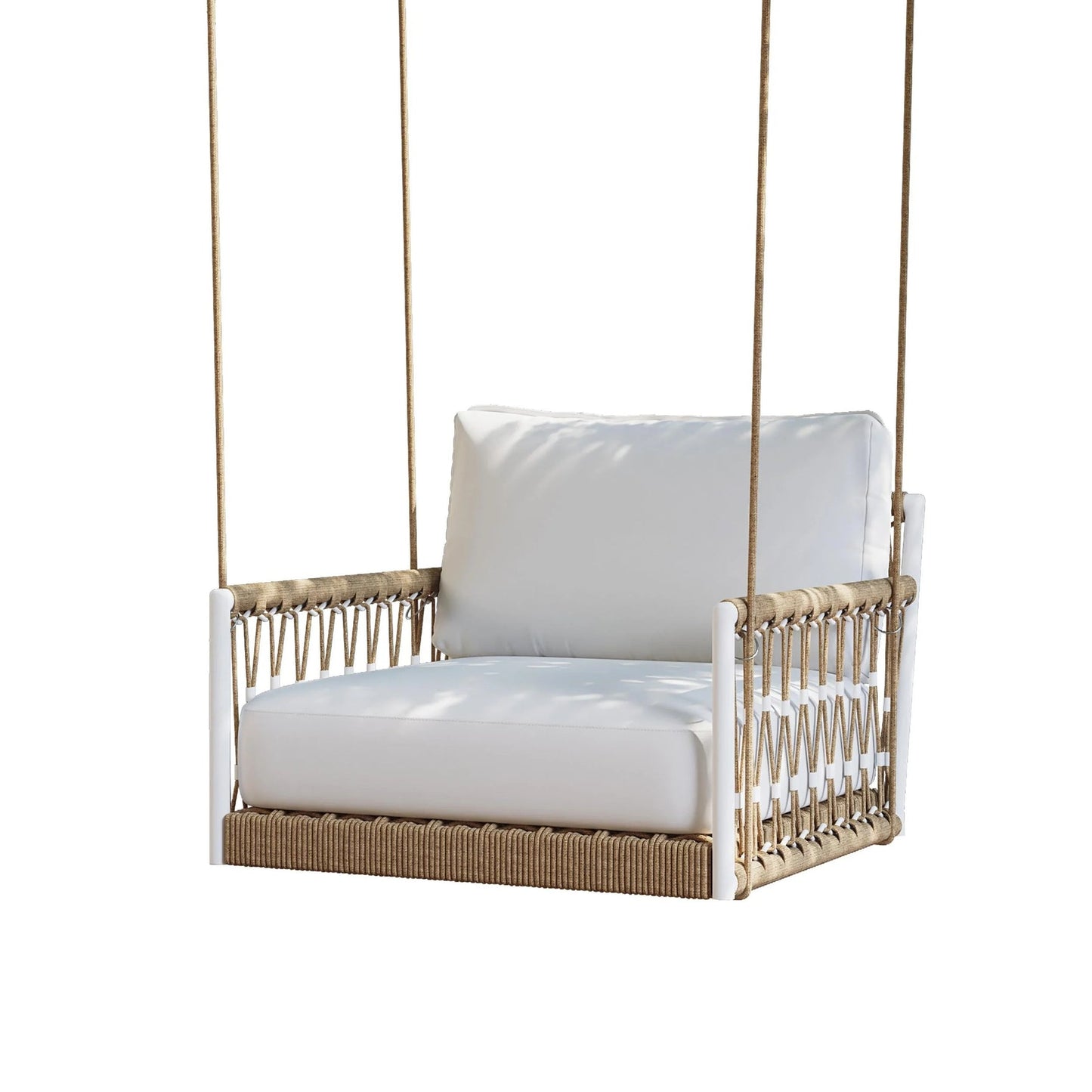 Frei Single Seater Hanging Swing| Without Stand For Outdoor (Honey) Braided and Rope