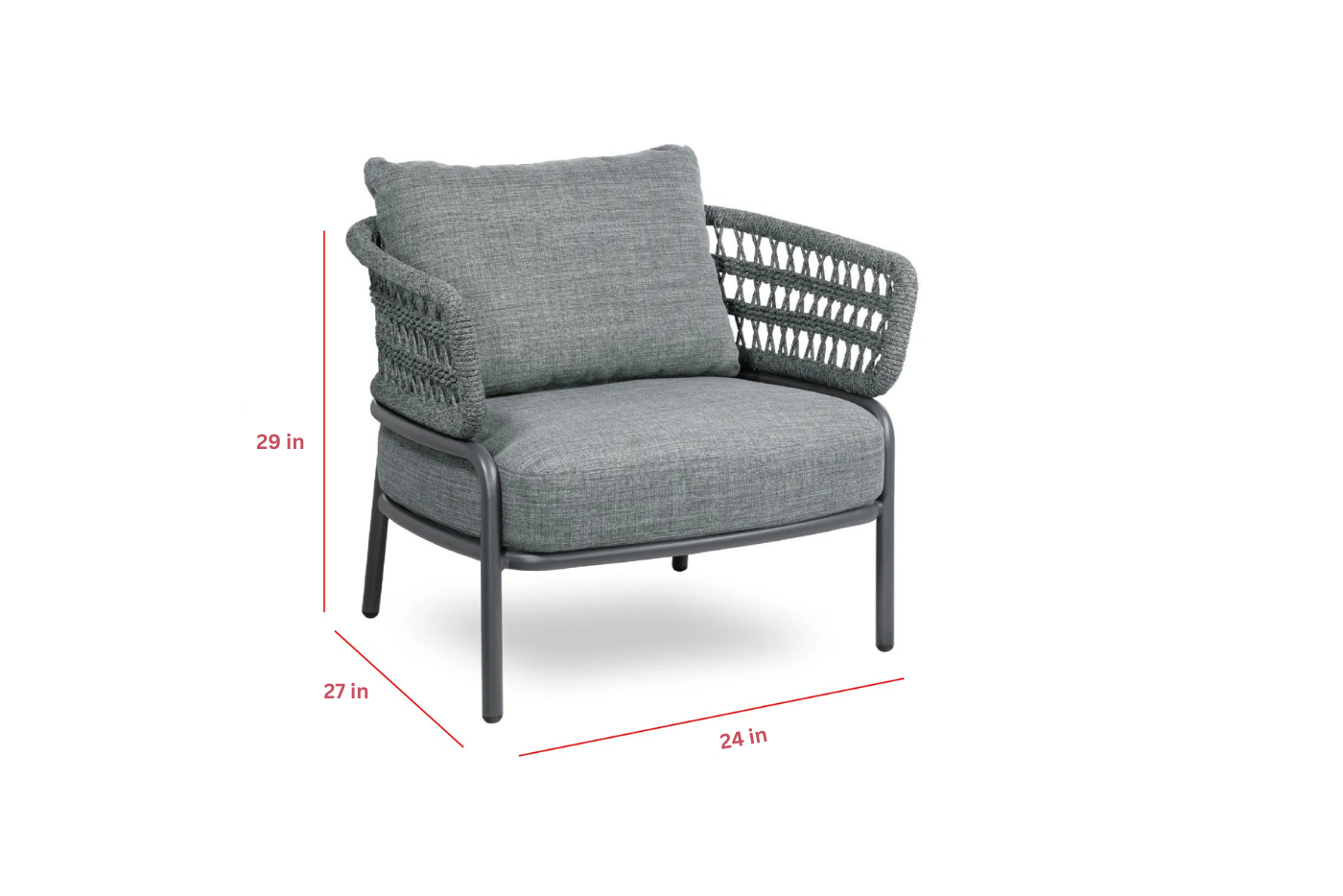 Liese Outdoor Garden Balcony 4 Seater Sofa Set Braided and Rope-Light Grey
