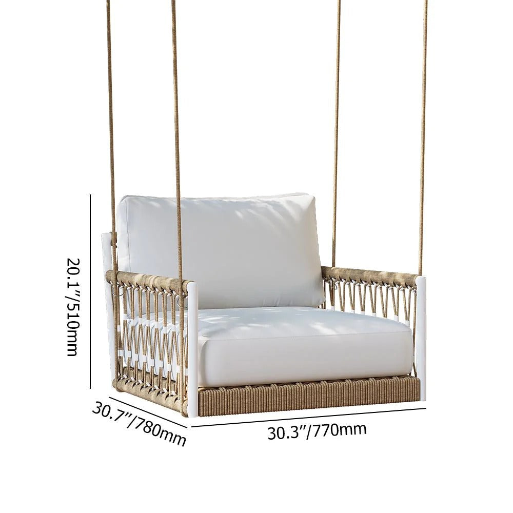 Frei Single Seater Hanging Swing| Without Stand For Outdoor (Honey) Braided and Rope