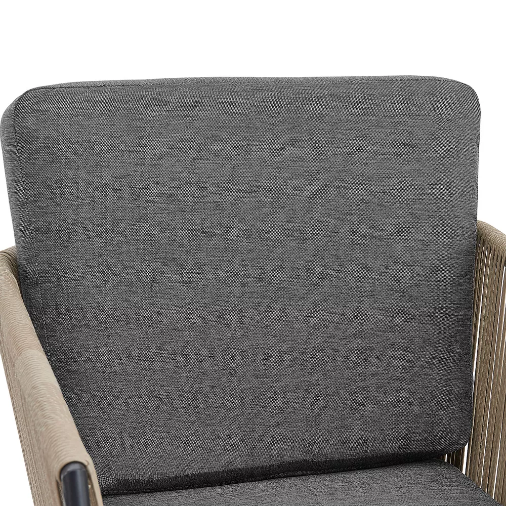 Enrico Outdoor Patio Set| Durable Garden Furniture-2 Chairs + 1 Table Beige Braided & Rope