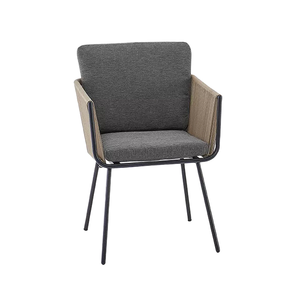 Enrico Outdoor Patio Set| Durable Garden Furniture-2 Chairs + 1 Table Beige Braided & Rope