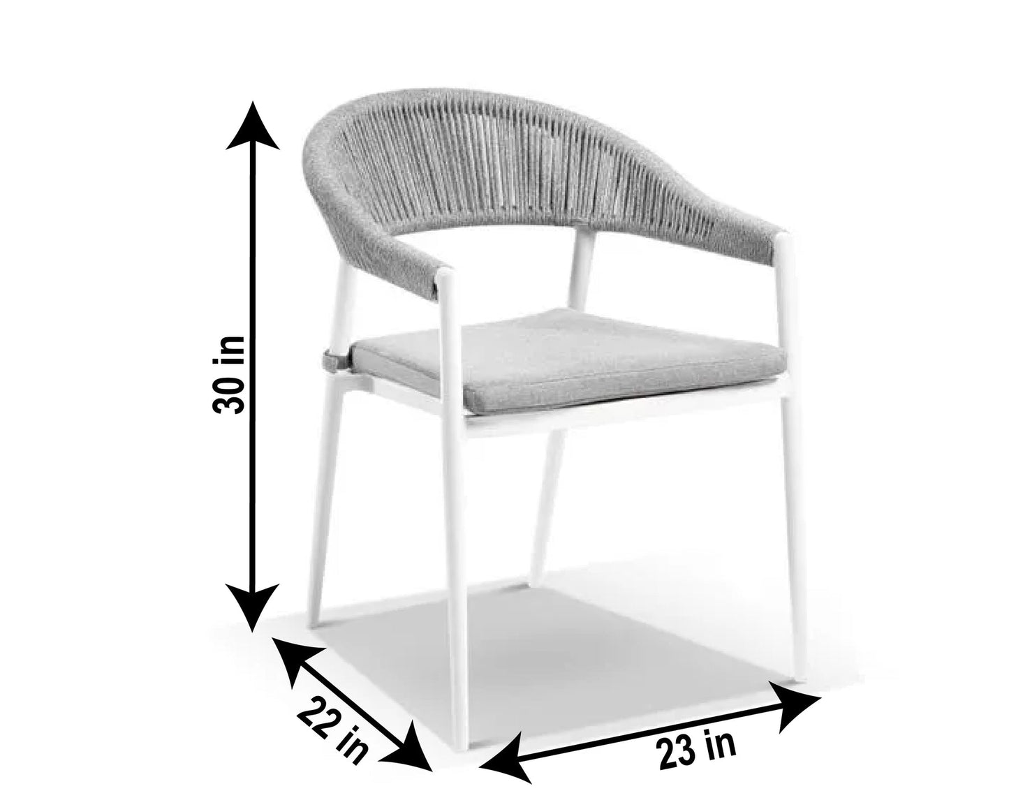 Perez Outdoor Patio Set| Durable Garden Furniture-4 Chairs + 1 Table Braided And Rope Grey
