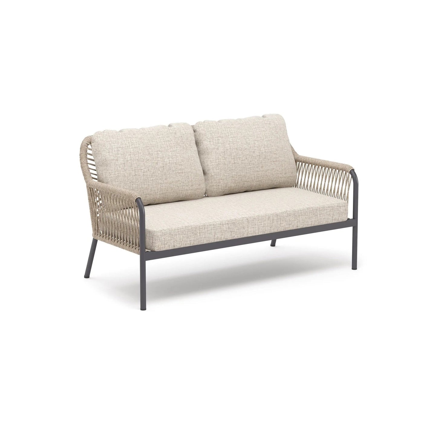 Klara Outdoor Garden Balcony 4 Seater Sofa Set Braided and Rope-Natural