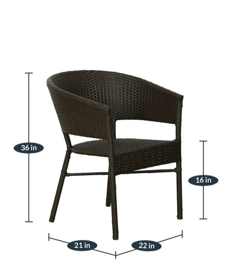 Yepes Outdoor Patio Set| Durable Garden Furniture-2 Chairs + 1 Table Brown