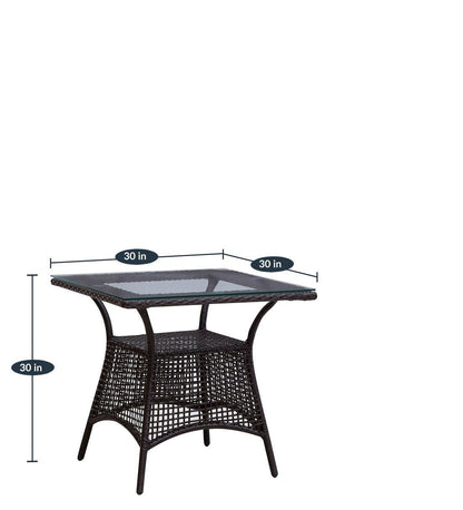 Veliz Outdoor Patio Set| Durable Garden Furniture-2 Chairs + 1 Table Dark Brown