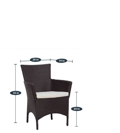 Veliz Outdoor Patio Set| Durable Garden Furniture-2 Chairs + 1 Table Dark Brown