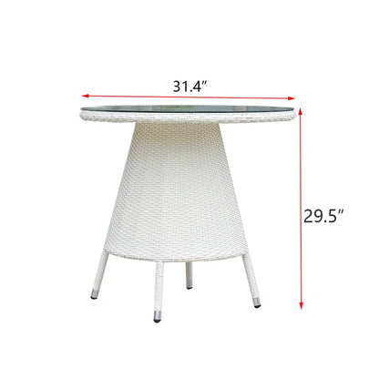 Eliseo Outdoor Patio Set| Durable Garden Furniture-4 Chairs + 1 Table White
